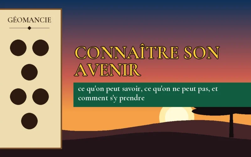 Affiche de l'article Connaître son avenir, figure de géomancie sur parchemin et coucher de soleil africain