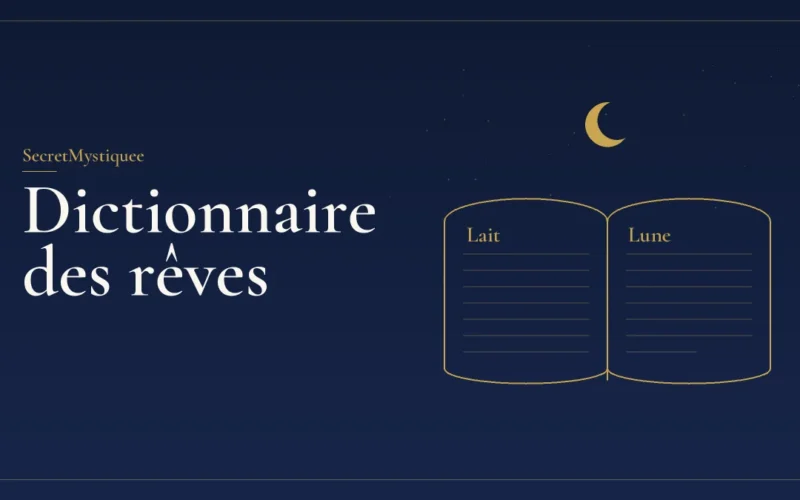 Dictionnaire ouvert aux mots Lait et Lune sous un croissant, pour l'article dictionnaire des rêves