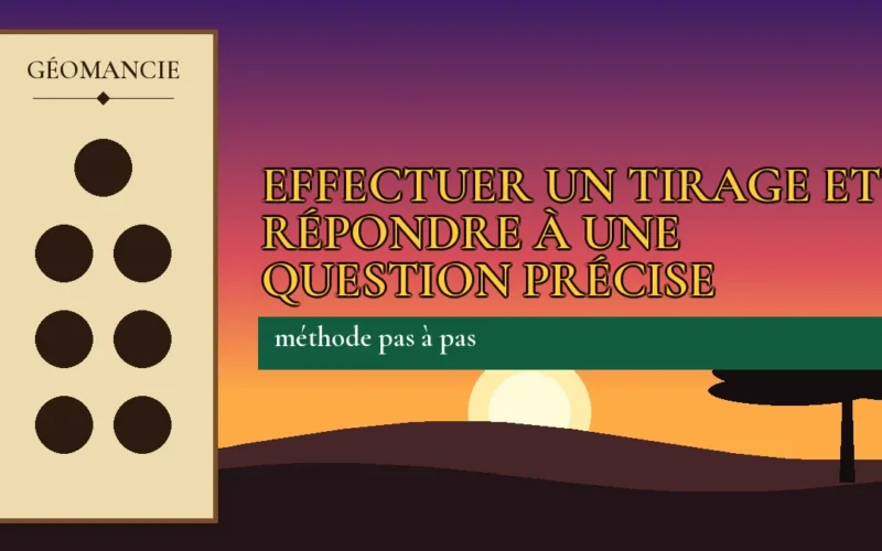 Affiche de l'article Effectuer un tirage et répondre à une question précise, figure de géomancie sur parchemin et coucher de soleil africain
