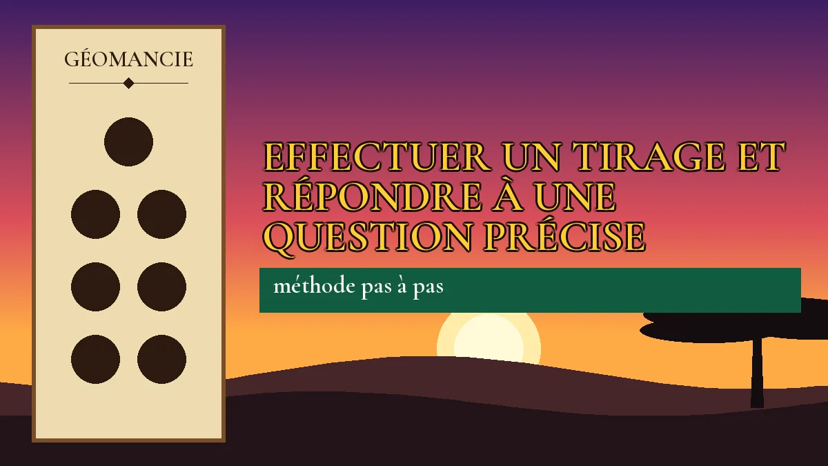 Affiche de l'article Effectuer un tirage et répondre à une question précise, figure de géomancie sur parchemin et coucher de soleil africain