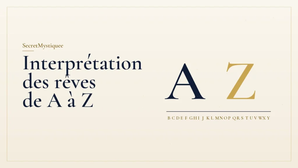 Grandes lettres A et Z avec l'alphabet en dessous, pour l'article interprétation des rêves de A à Z