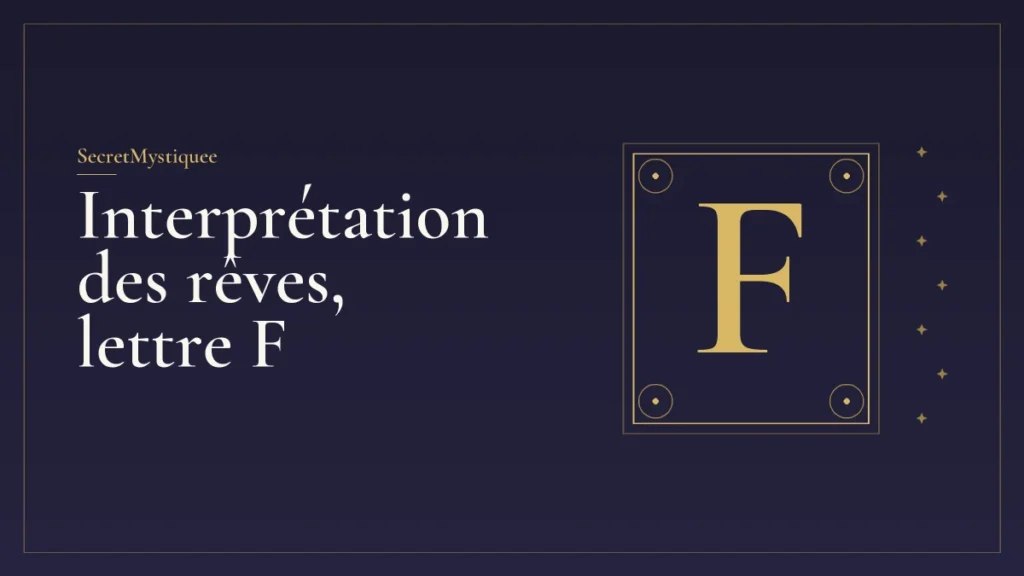 Lettrine F dorée entourée d'étoiles, pour l'article interprétation des rêves lettre F
