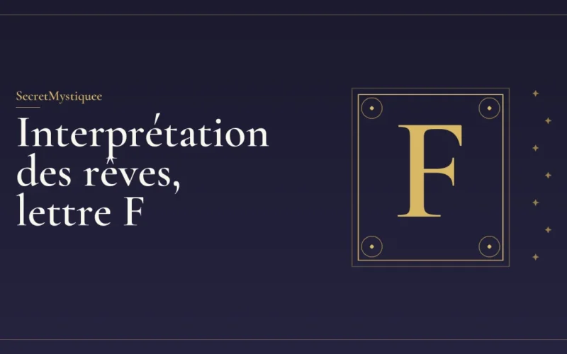Lettrine F dorée entourée d'étoiles, pour l'article interprétation des rêves lettre F