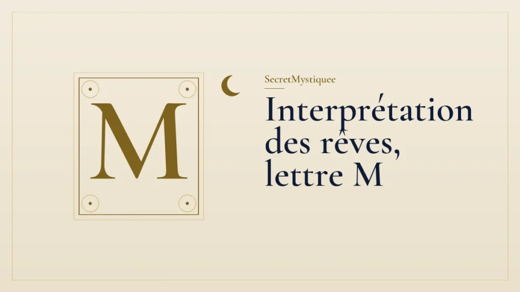 Lettrine M dans un cadre sur parchemin, pour l'article interprétation des rêves lettre M