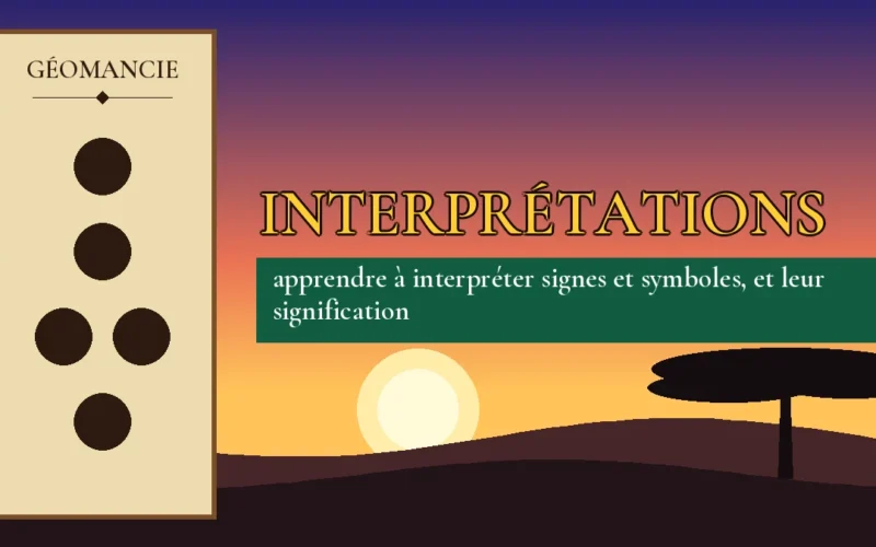 Affiche de l'article Interprétations, figure de géomancie sur parchemin et coucher de soleil africain