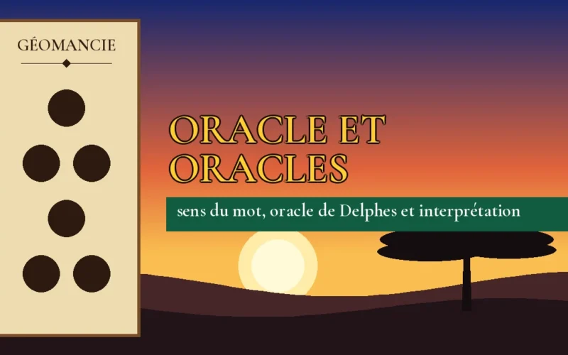 Affiche de l'article Oracle et oracles, figure de géomancie sur parchemin et coucher de soleil africain