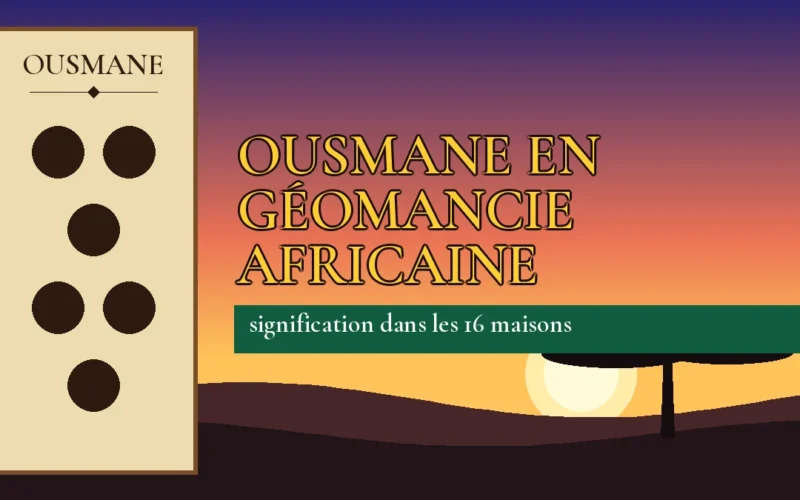 Affiche de l'article Ousmane en géomancie africaine : figure Ousmane, deux points, un point, deux points, un point