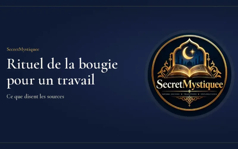 Bougie allumée posée sur un bureau à côté d'un CV et d'un carnet, illustration pour l'article rituel de la bougie pour un travail