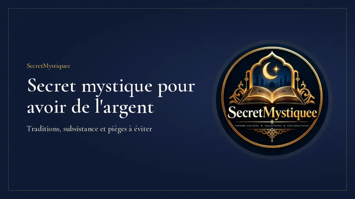 Bourse de cuir posée sur un manuscrit arabe ouvert, à la lueur d'une lampe, illustration pour l'article secret mystique pour avoir de l'argent