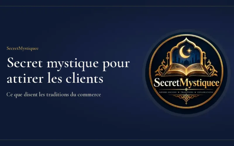 Étal de marchand éclairé à la lampe, avec un registre manuscrit ouvert, illustration pour l'article secret mystique pour attirer les clients