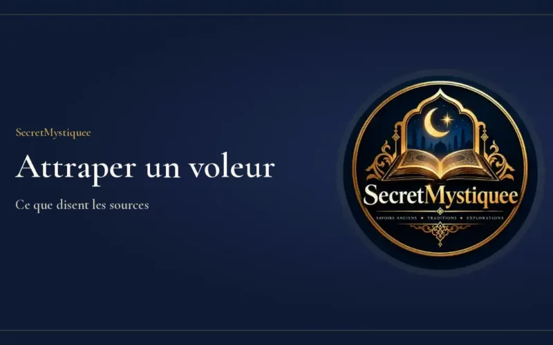 Porte entrouverte dans un couloir sombre avec un cadenas ouvert au sol, illustration pour l'article secret mystique pour attraper un voleur
