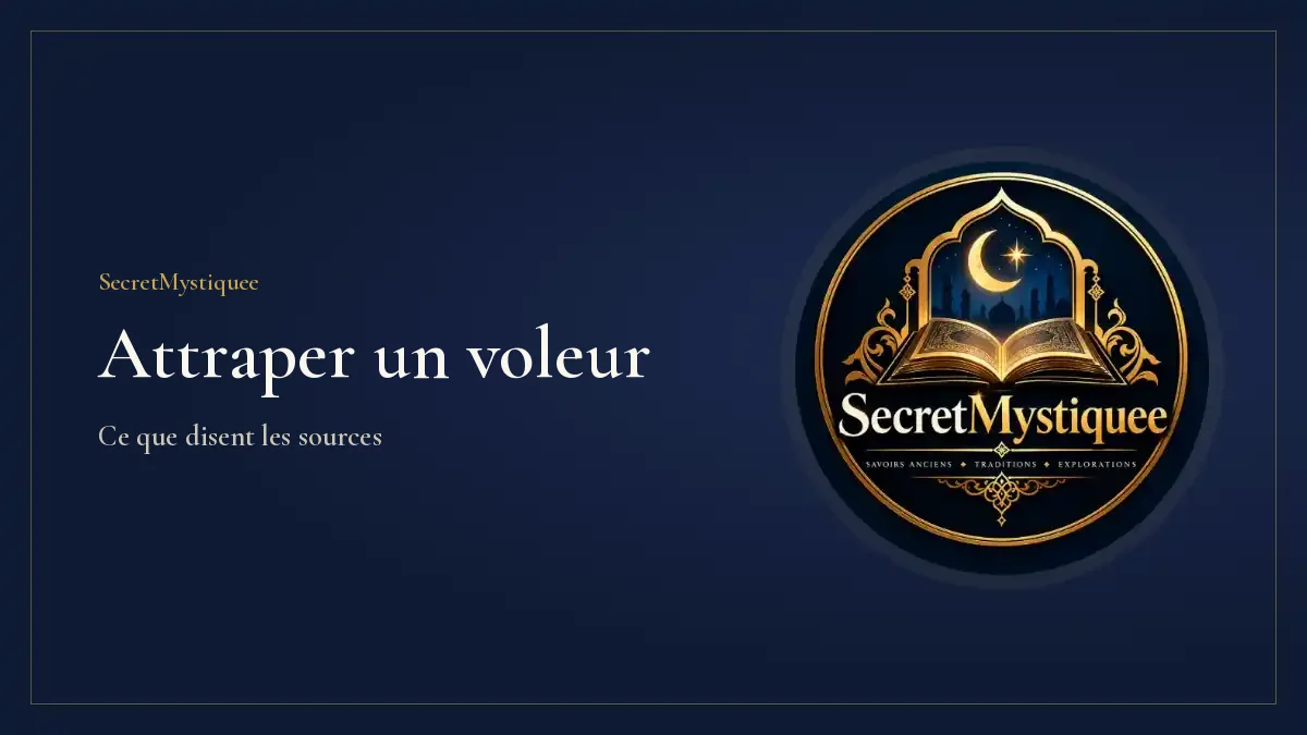 Porte entrouverte dans un couloir sombre avec un cadenas ouvert au sol, illustration pour l'article secret mystique pour attraper un voleur