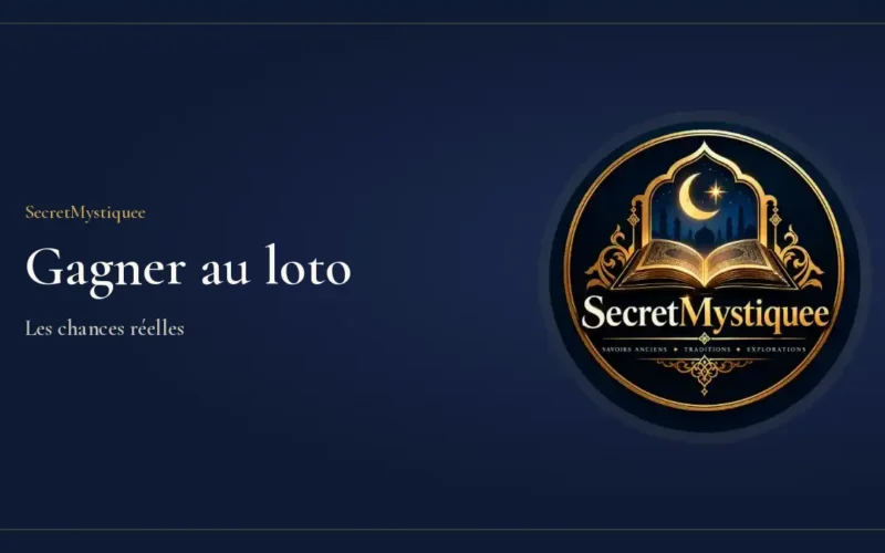 Boules numérotées éparpillées sur une table sombre à côté d'un ticket, illustration pour l'article secret mystique pour gagner au loto