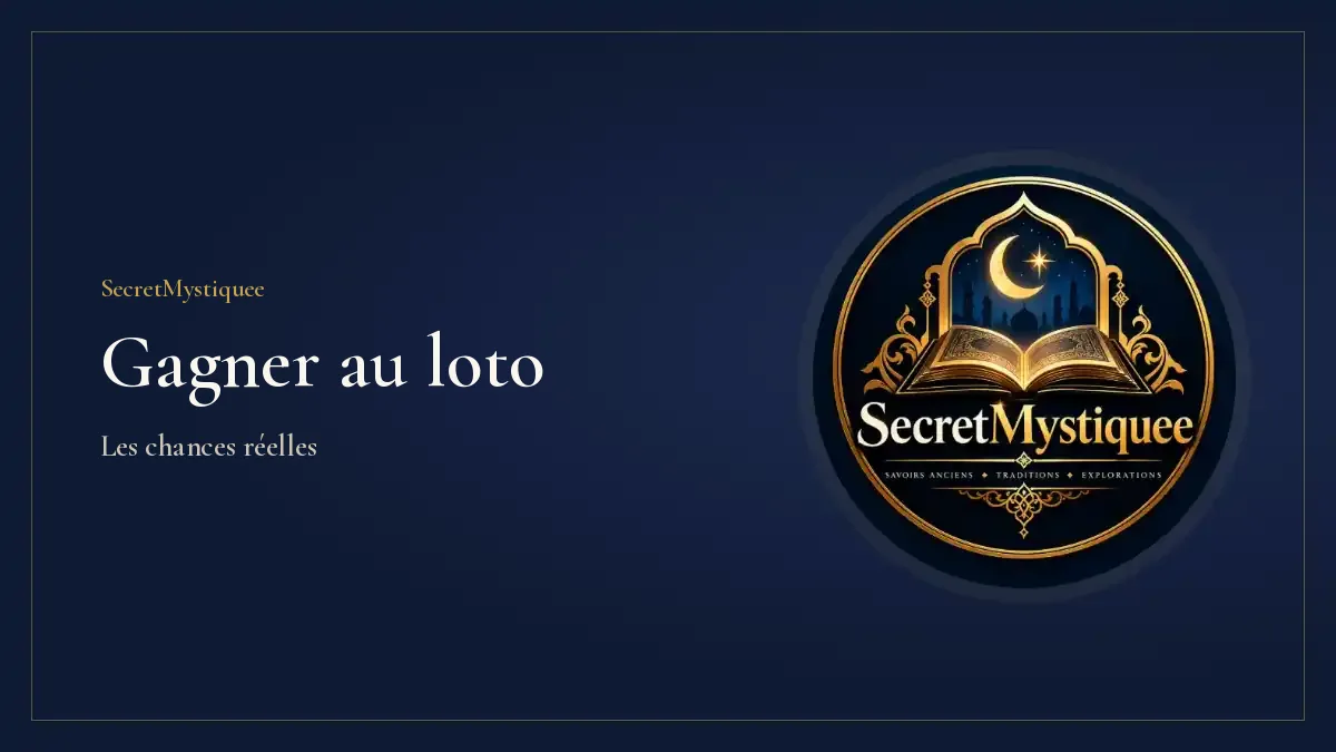 Boules numérotées éparpillées sur une table sombre à côté d'un ticket, illustration pour l'article secret mystique pour gagner au loto