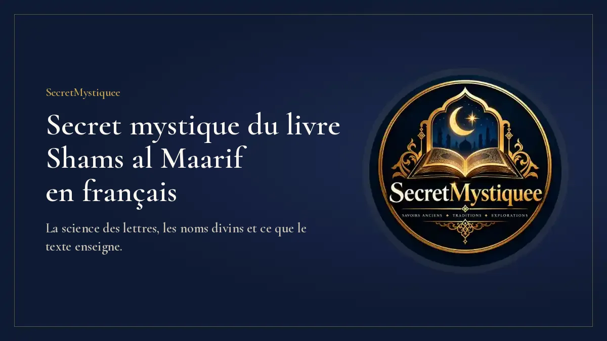 Secret mystique du livre Shams al Maarif en français : couverture de l’article