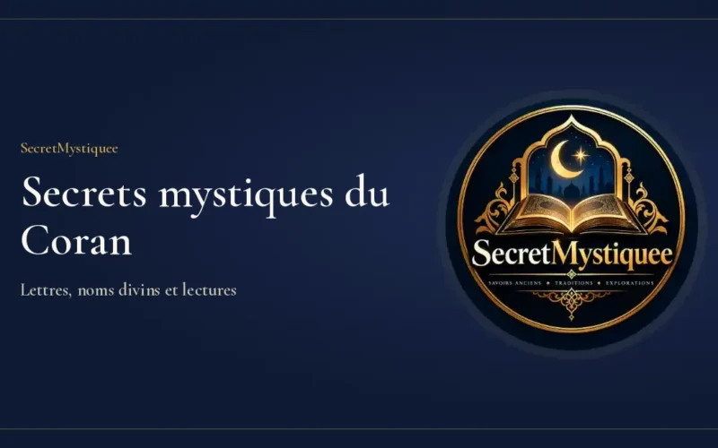 Coran ancien ouvert sur un pupitre en bois éclairé par une lampe, illustration pour l'article secrets mystiques du Coran