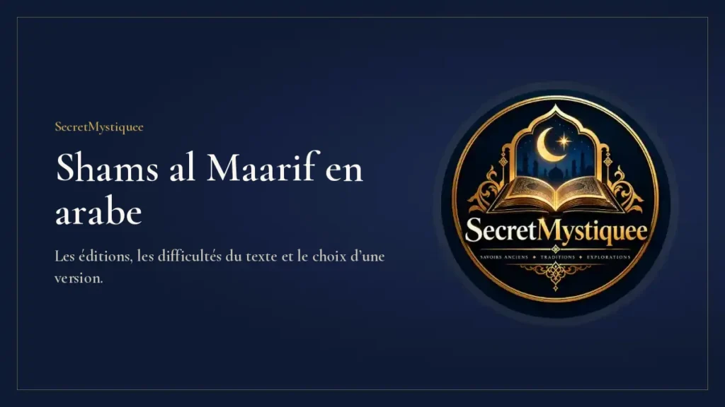 Shams al Maarif en arabe : couverture de l’article