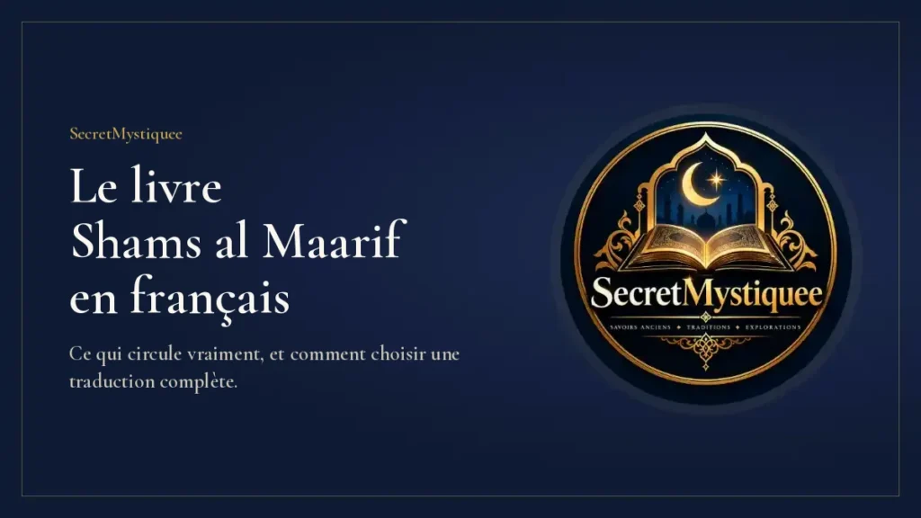 Le livre Shams al Maarif en français : couverture de l’article