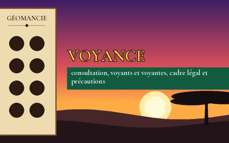 Affiche de l'article Voyance, figure de géomancie sur parchemin et coucher de soleil africain